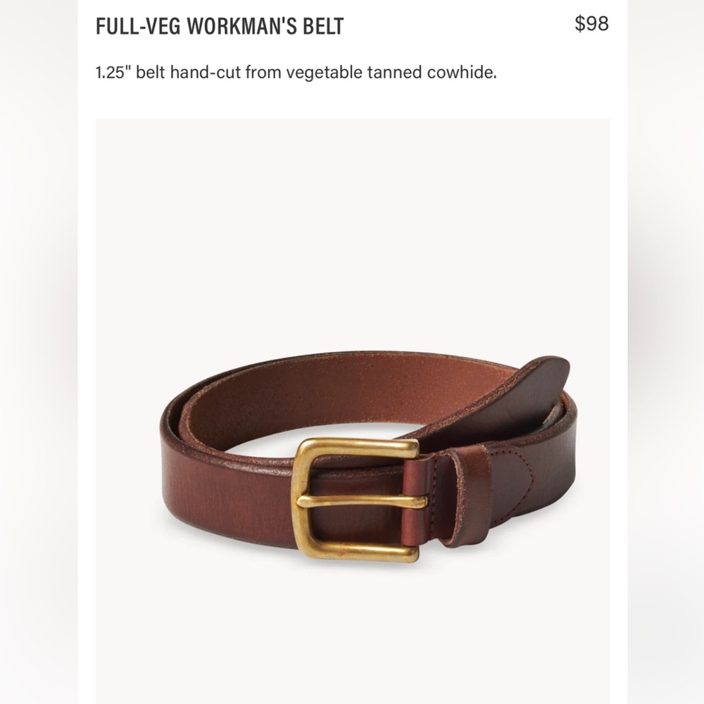 Buck Mason Leather Workman's Belt *NWT* (All Gender)